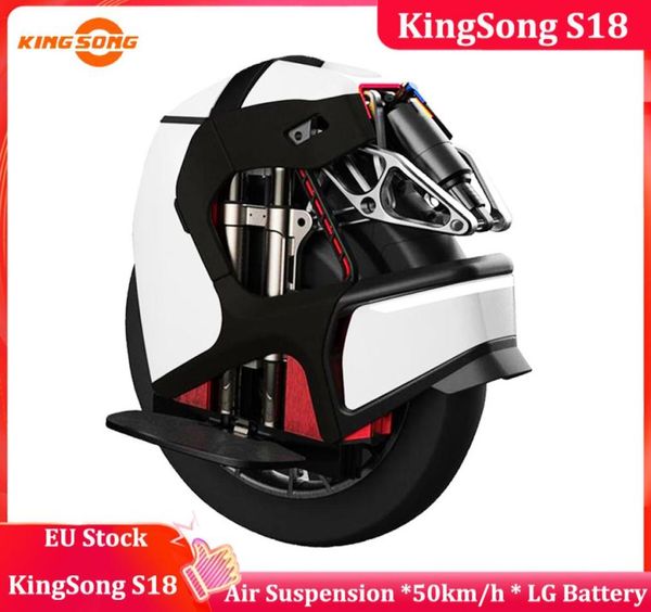 Scooter elétrico original kingsong s18 84v 1110wh monociclo elétrico absorção de choque de ar versão internacional kingsong s18 euc4220950