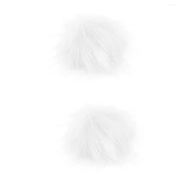 Berets 2 Stück Nachahmung Waschbärenfell Ball Tuch Dekoration DIY Ohrringe Flauschiger Schlüsselbund Plüsch Schmuck Zubehör Mädchen Frauen