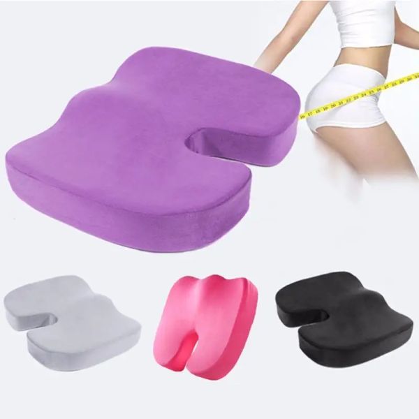 Cushion Travel Coccyx Seat Cushion Memory Foam Pillow Ushaped para Cadeira Caso almofada Pada do carro Suporte de quadril de massagem travesseiro ortopédico