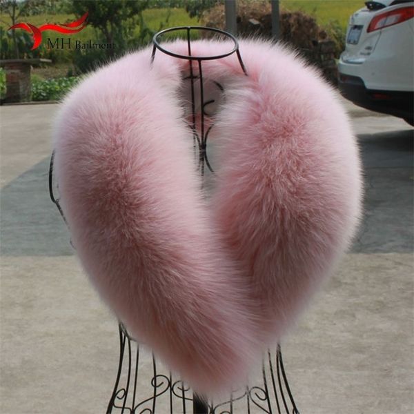 Настоящая зима, новый розовый лисьий шарф, пальто, куртка, шаль, женская, с меховым воротником, Y2010072196