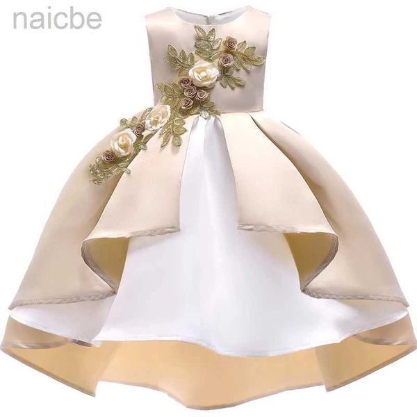 Mädchenkleider Neues Baby-Blumen-Partykleid mit Spitze Kinder-Weihnachtsprinzessin-Kleider für 2–10 Jahre ldd240313