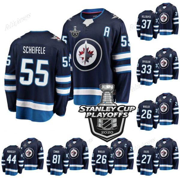 Özel Erkekler Kadın Gençlik 55 Mark Scheifele Winnipeg''jets''stanley Kupası Playoffları Jersey Blake Wheeler Connor Hellebuyck Dustin Byfuglien Josh Morrissey