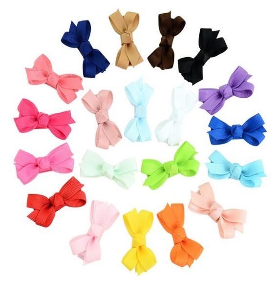 Forcine per capelli da bambino da 2 pollici Piccoli fiocchi di nastro in grosgrain Fermagli per capelli Ragazze Solido intero avvolto Fermagli per capelli di sicurezza Accessori Regalo3548500