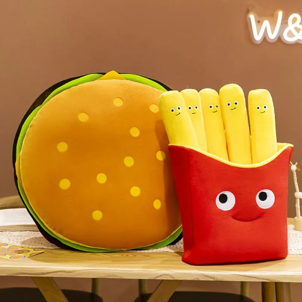 Cartoon bambole Una borsa di patatine fritte francese divertenti pavigliere di peluche carine da cibo per abbraccio cuscinetto per bambini interattivo giocattolo educativo kawaii peluche