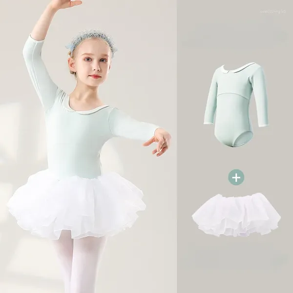 Palco desgaste meia manga princesa ballet collant girltutu saia ginástica traje de dança bailarina dançando roupas bodysuit