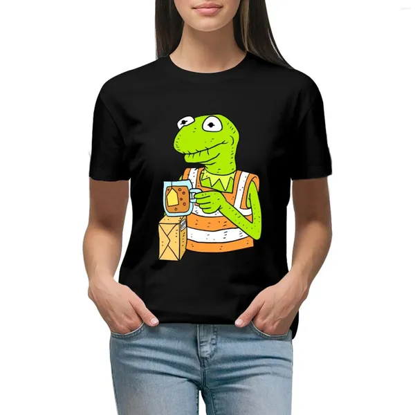 Женские поло — лягушка сотрудницы Amazon.Футболка с коротким рукавом, топы больших размеров, футболки для женщин, свободная посадка