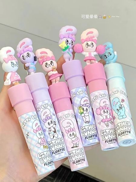 FLORTTE Bunny Lip Cream Velvet Gloss Lipstick Корейский макияж Веганский стойкий матовый жидкий карандаш для губ 240311