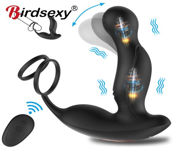 Vibratore del massaggiatore della prostata maschile con telecomando senza fili per gli uomini Coda Plug anale Giocattoli del sesso Butt plug in silicone Giocattolo del sesso per le coppie5270422