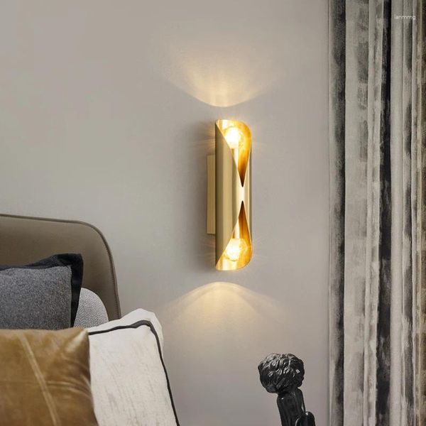 Lampada da parete 2024 El Project Buona qualità Popuar Comodino LED Cristallo Personalità Lampada da lettura in ottone massiccio rame oro nero
