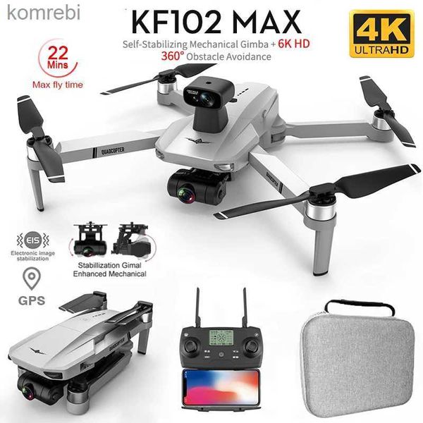 Дроны KF102 / KF102Max GPS-дрон Профессиональный 4K 2-осевой подвес с HD-камерой Бесщеточный двигатель 5G Wi-Fi Радиоуправляемый квадрокоптер VS KF106MAX Dron 24313