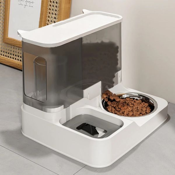 Forniture alimentatore automatico per animali domestici separazione umido e asciutto ciotola per cibo per gatti bottiglia d'acqua distributore di cibo per gatti per cani di grande capacità forniture per animali domestici