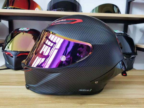 Integraler Motorradhelm Pista GP RR 70 Anniversary Mattrotes Antibeschlag-Visier Man Riding Car Motocross-Rennmotorradhelm