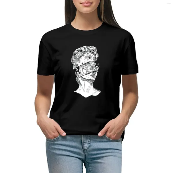 Damen Polos Old Greek GOD Skull Art T-Shirt Sommerkleidung Plus Size Tops Animal Print Shirt für Mädchen Weiße T-Shirts Frauen