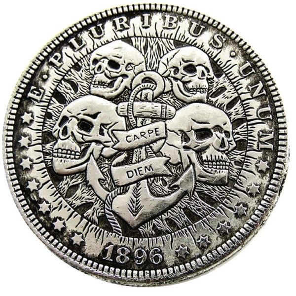 HB24 Hobo Morgan Dollar Schädel Zombie Skelett Kopie Münzen Messinghandwerk Ornamente Home Dekoration Accessoires269f