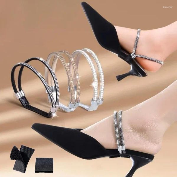 Ножные браслеты для обуви на высоком каблуке с фиксированными ремнями, несвободный регулируемый роскошный ремень со стразами, удерживающий щиколотку, женские сандалии, нескользящий связочный ремешок