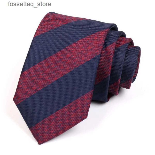 Krawatten für Herren, modisch, 7 cm, rot/blau gestreift, hochwertige Krawatten für Gentleman, Business-Krawatte für Herren, Anzug, Arbeit, Krawatte mit Geschenkbox L240313