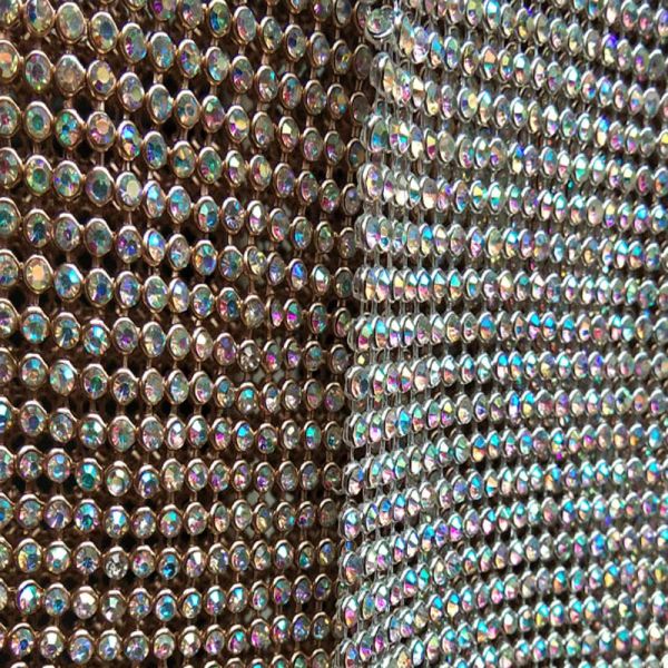 Fabric Zy bling bling rumpo rodovia prata ab ab shrenestone metal malha de malha