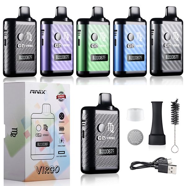 Original ANIX VIRGO Dry Herb Vaporizer Dampfgeräte-Kits 1300 mAh Temperaturregelung Keramik-Kräuter-Vape-Stift-Kits