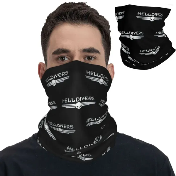 Eşarplar Helldivers logo bandana boyun gaiter baskılı video oyunu balaclavas maske fular sıcak bisiklet sürme erkekler için yetişkin yıkanabilir