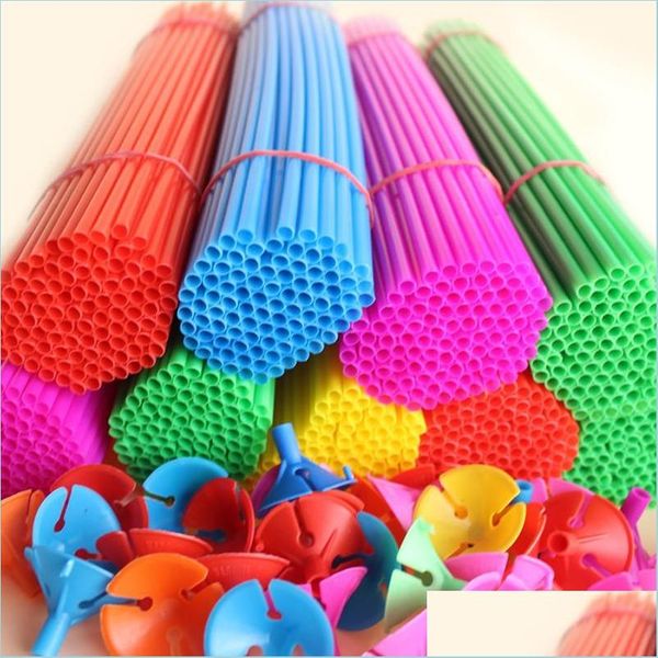 Party Dekoration Ballonhalter Stick Colorf PVC-Stangen Sticks mit Tasse Geburtstag Party Dekoration Lieferungen Zubehör Drop Lieferung Hom Dhb8G