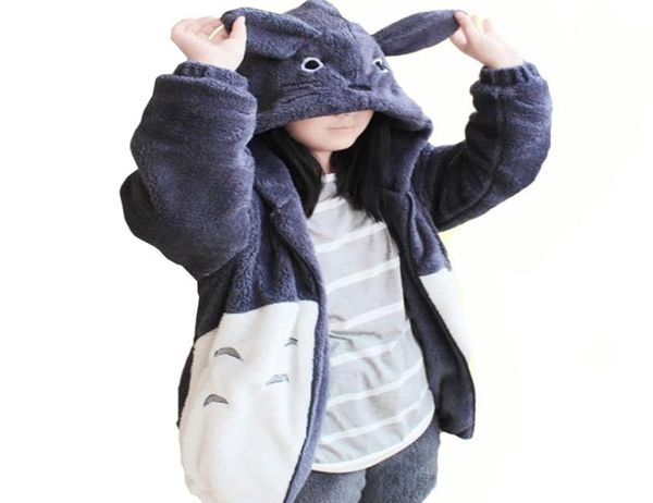 Kapuzenpullover Kawaii Totoro Männer Frauen Harajuku Weiche Plüsch Hoodies Plus Größe Übergroße Cosplay Jacke Mantel Lose Sweatshirt Y203159280