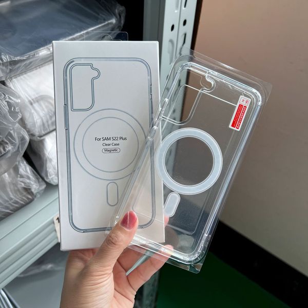 Transparente claro magnético à prova de choque casos de telefone para iphone 15 14 13 12 11 pro max 15 plus mini capa traseira