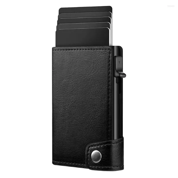 Brieftaschen Smart Wallet Business Minimalistische Kartentasche Integrierter Up-Halter PU-Leder