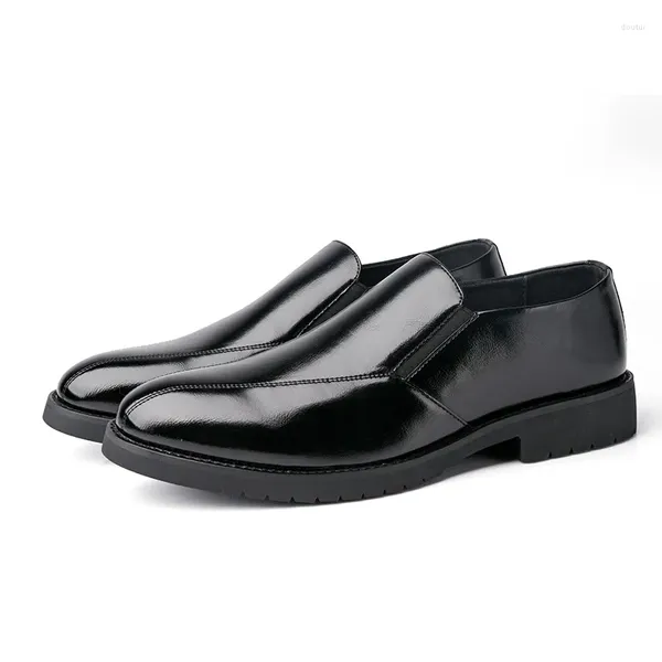 Классические туфли мужские броги на шнуровке с толстой подошвой, черные деловые оксфорды для формального офиса
