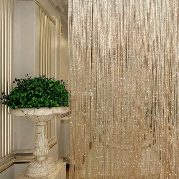 Quarto glitter janela cortinas fio borla grânulo painel divisor pendurado persianas vanlance sala de estar 235k