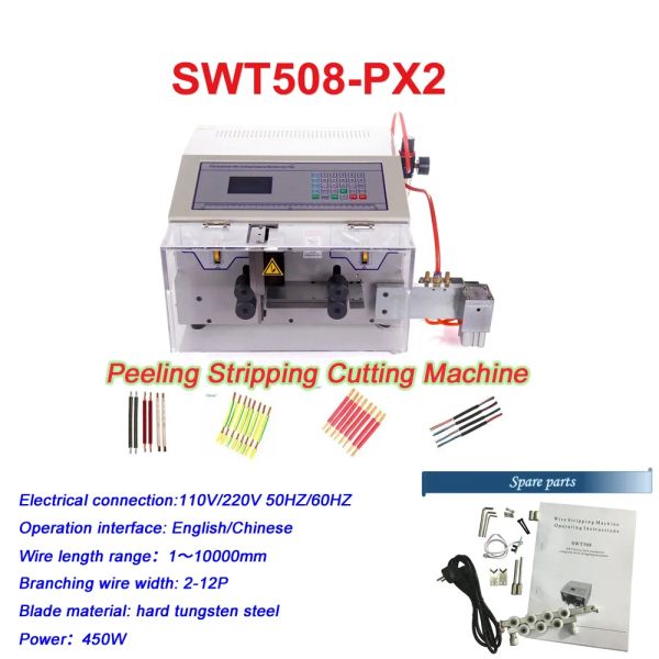 SWT508 PX2 Flachkabel-Schälmaschine, Computer, automatische Abisolier- und Biegemaschine, kompatibel mit Flex-Flachkabel 2–12P