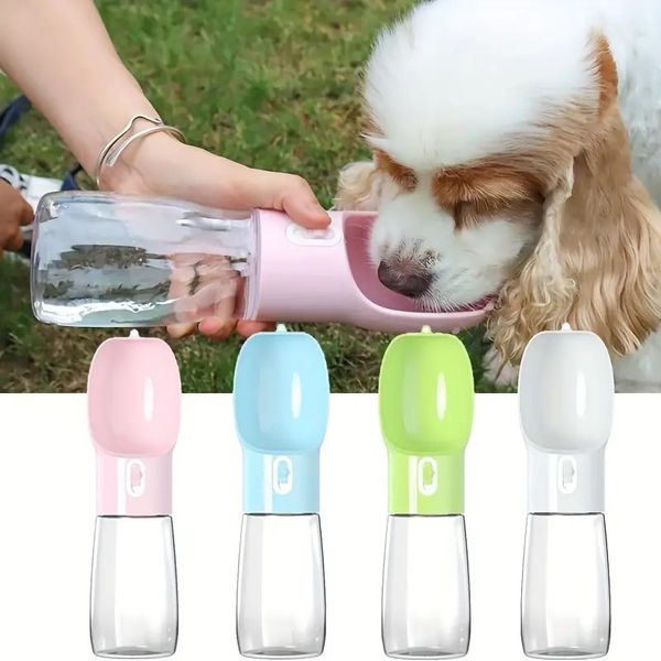 Bottiglia d'acqua per cani Dispenser d'acqua portatile da viaggio Bottiglia per animali a tenuta stagna con ciotola per cucciolo di gatto Attività all'aperto Strumento di alimentazione dell'acqua