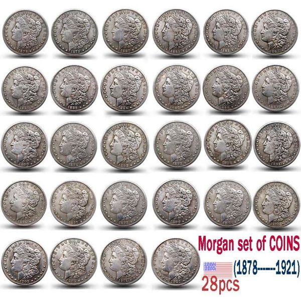 Us Morgan MONETE 1878-1921 set completo di 28 pezzi copia coin228G