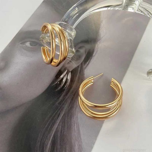 Designerstud brincos cor de ouro em forma de c círculo redondo para mulheres geométricas orelha studs vintage brincos festa jóias presente {categoria}