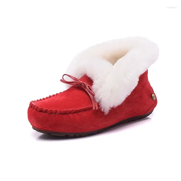 Sapatos casuais xpay botas de tornozelo de inverno mulheres couro genuíno neve impermeável confortável lã quente feminino apartamentos tamanho 35-40