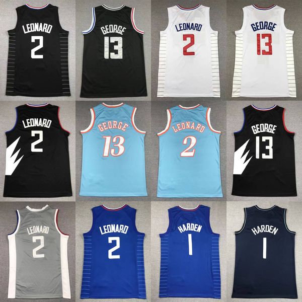 Neues Basketballtrikot mit Stickerei 1Harden 2 Leonard13 Paul George Outdoor-Trikot