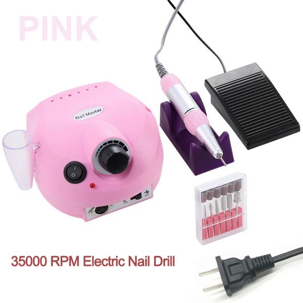 Bohrer 1/Set Electric Nagel Drill Pro Nail Polishing Electric Manicure Machine für Maniküre Pediküre Nagelkunstwerkzeug Nagelbohrer 35000 U/min