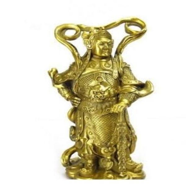 China Budismo Cobre Latão Veda Skanda Deus Guerreiro Wei Tuo Estátua de Bodhisattva2617