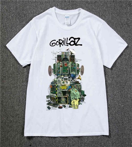 Gorillaz T Shirt UK Rock Band Gorillazs Tshirt HipHop Alternative Rap Music Tee Shirt The NowNow Nuovo album Tshirt Pure Cotton8893869