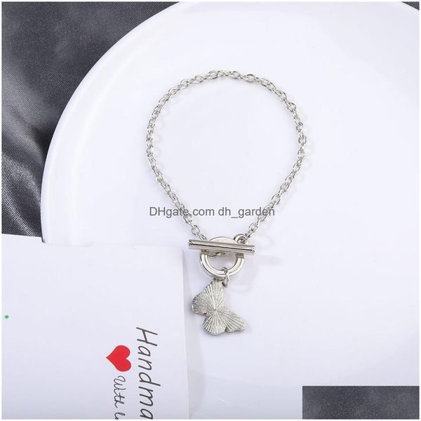 Kette Colorf Schmetterling Armband Link mit Knebelverschluss und Verschluss für Frauen Männer Mode Armbänder Schmuck machen Mädchen Geschenk Drop Deli Dhizn