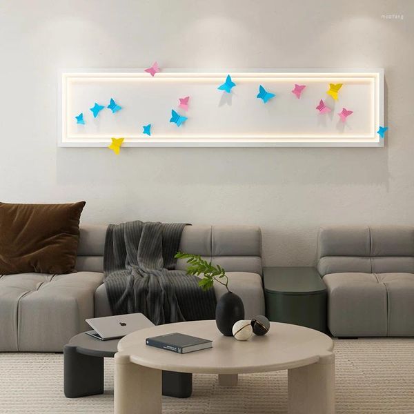 Lâmpada de parede moderna borboleta lâmpadas led para sala estudo cabeceira corredor sofá fundo casa deco luzes iluminação interior luminária