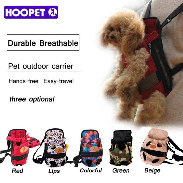 Hoopet transportador de cachorro moda cor vermelha mochila de viagem para cães respirável sacos para animais de estimação ombro transportador de filhote de cachorro221k