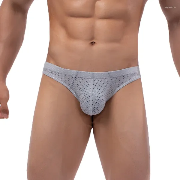 Mutande Intimo da uomo Sospensorio Mesh Custodia per pene Slip Senza soluzione di continuità Mutandine ultra sottili trasparenti Cuecas Slip a vita bassa Bikini 2XL