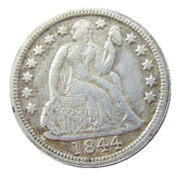 США 1844 P S Liberty сидящая монета в десять центов с серебряным покрытием, копия монеты, ремесленная акция, заводские аксессуары для дома, серебряные монеты294Z
