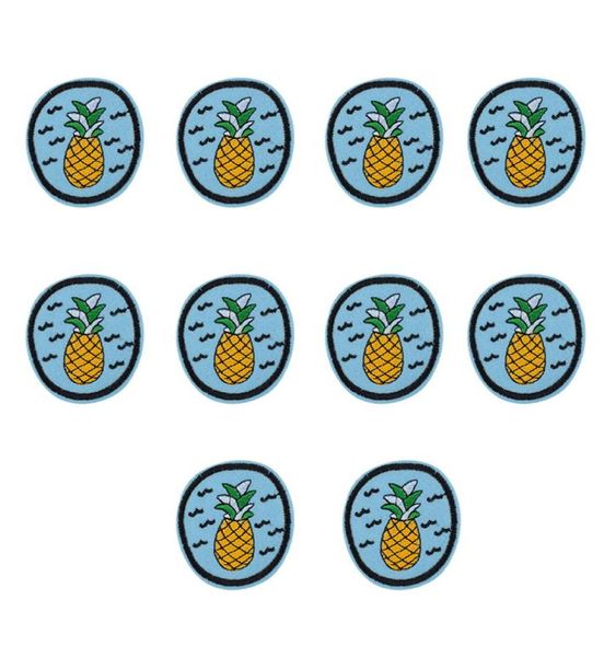 10PCS Bule Abzeichen Stickerei Patches für Kleidung Eisen Ananas Patch für Kleidung Applikation Nähzubehör auf Kleidung Eisen auf p8108638