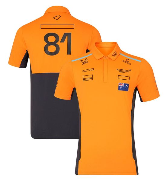 Polos maschile 2024 Nuova F1 T-shirt Team Formula 1 Driver Racing Polo Shirt T-shirt marchio ufficiale Magni giallo a maniche corte a maniche corte Jersey OHWJ