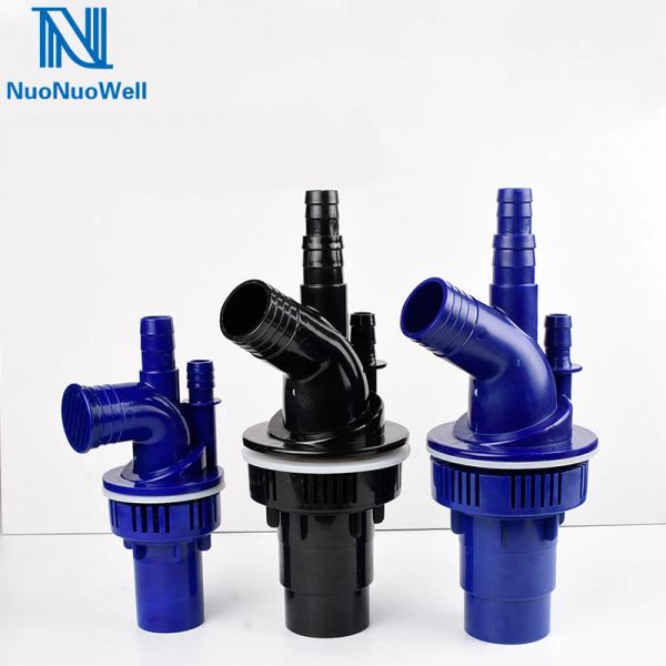 PARTI NUONUOWELL Tripli raccordi per tubi di overflow Connettore di scarico del filtro inferiore per acquario da 40 mm/50 mm disponibile