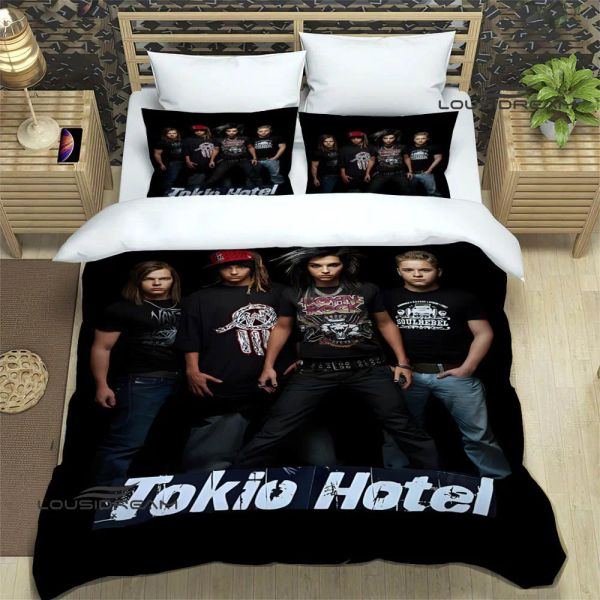 Sets Tokio Hotel Band Druckbettwäsche Sets exquisite Vorräte Set Bettbedeckungsbett Bettdecke Set Bettwäsche Set Luxusgeburtstagsgeschenk