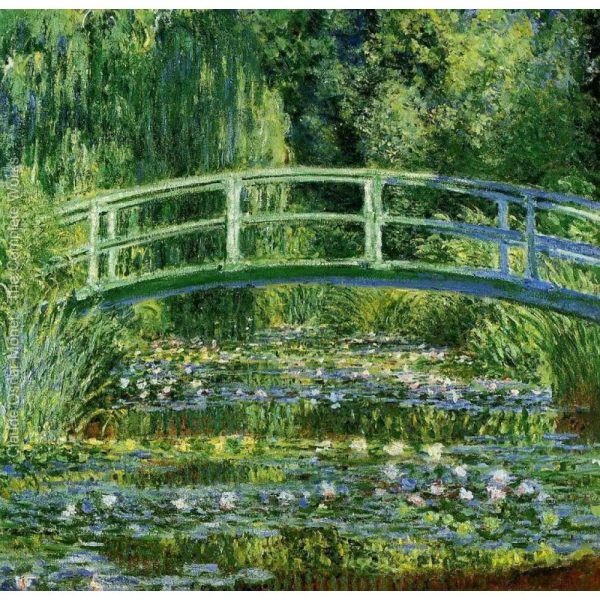 Calligrafia Paesaggio Tela Arte Stagno delle ninfee Claude Monet Ponte giapponese Dipinti famosi per la decorazione del soggiorno Opere d'arte dipinte a mano