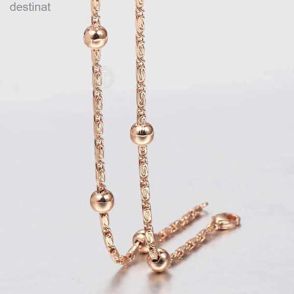 Anhänger Halsketten Elegante Perlen Satelliten Halsketten Für Frauen Mädchen 585 Rose Gold Farbe Kugel Perlen Link Kette Hochzeit Weibliche Schmuck CN46L242313