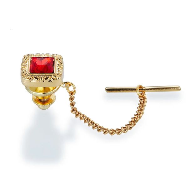 TIE PIN MENS Business Düğün Ziyafet Günlük Altın Renk Exquisit Crystal Lock Buckle 240301